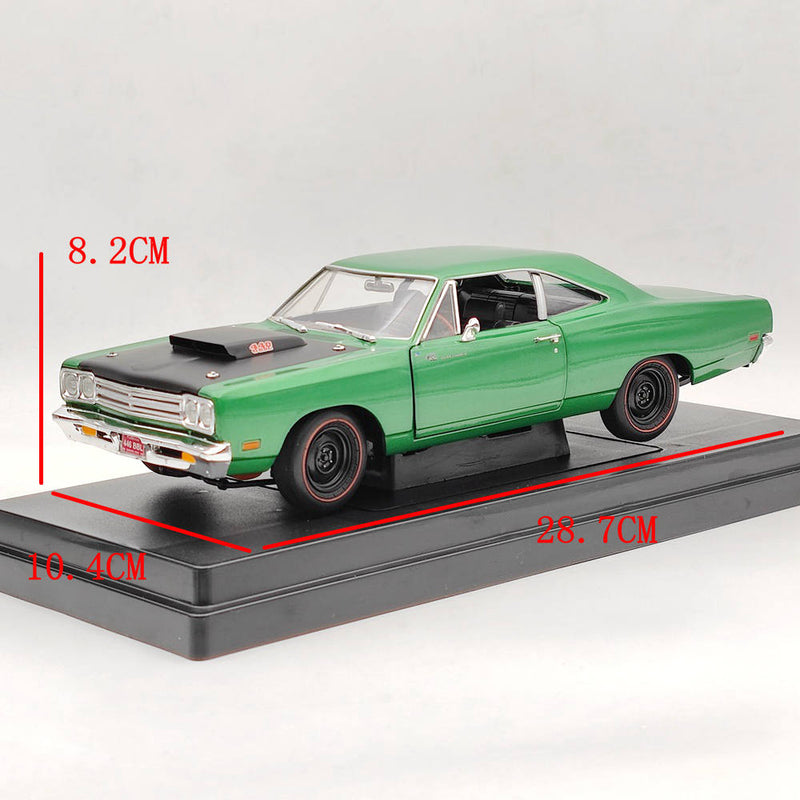 1:18 SUPERCAR Plymouth Roadrunner 1969 1/2 440 6BBLDiecast Model Car Limited Edition Collection Auto Toys Green Christmas gifts