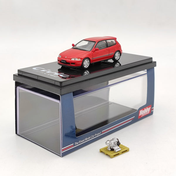 Hobby Japan 1:64 Honda Civic EG6 SiR Ⅱ With Engine Display Model Red HJ641017GR Diecast Car Limited Collection