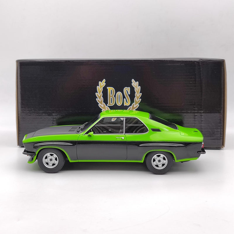 BOS 1/18 1975 Opel MANTA TE 2800 COUPE Green & Black BOS108 Resin Model Car Limited Collection Gift