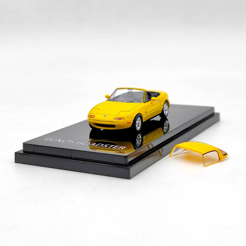 Hobby JAPAN 1:64 Mazda Eunos Roadster (NA6CE) J-LIMITED Yellow HJ641025BY Diecast Model Car Limited Collection Auto Toys