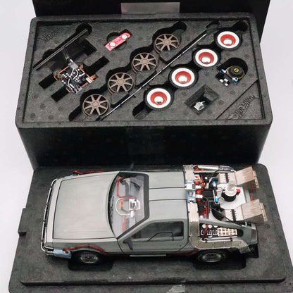 Hot Wheels 1/18 Super Elite Retour vers le futur Time Machine BLY44 Édition ultime Modèles de voitures Jouets moulés sous pression Loisirs Collection Cadeaux