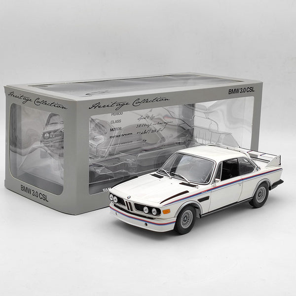 MINICHAMPS 1/18 Scale BMW 3.0 CSL 1971 White Diecast Toys Car Model Collection Door Open