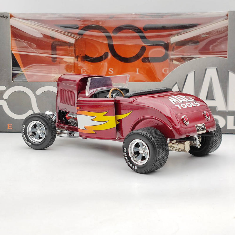 1/18 Mac Tools Funny Car FOOSE DESIGN 1932 Ford Highboy ConvertibleDiecast Model Car Limited Edition Collection Auto Toys Red Christmas Gifts