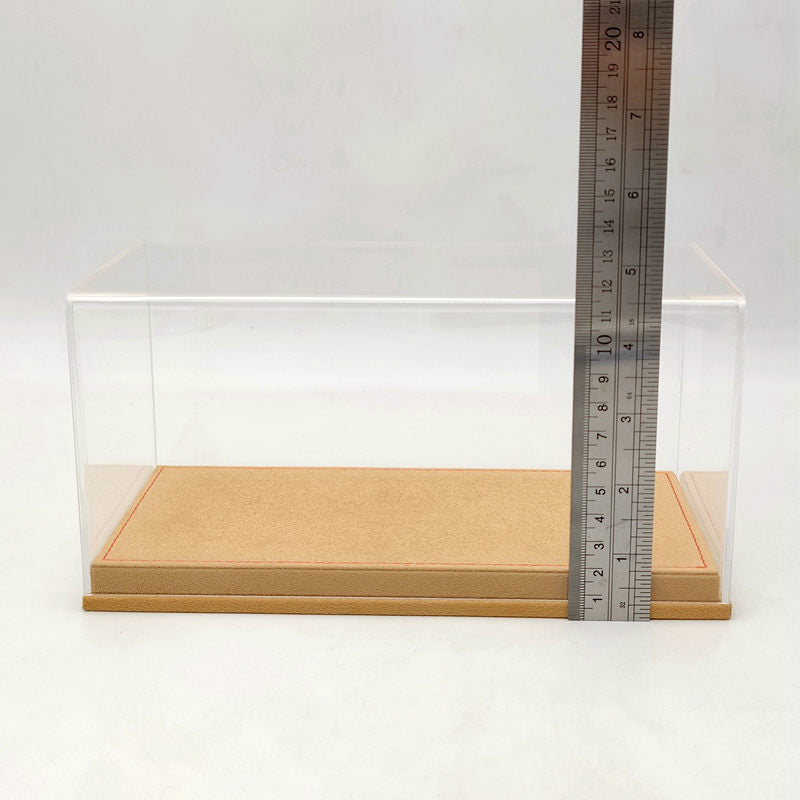 Thicken Acrylic Case Display Box Transparent Dustproof Storage Models Car Premium Base Brown Flannel Gifts Boxes 23cm