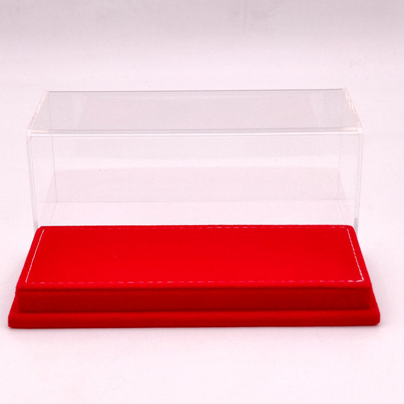 1:43 Thicken Acrylic Case Models Car Thicken Display Box Transparent Dustproof Red Flannel Bottom