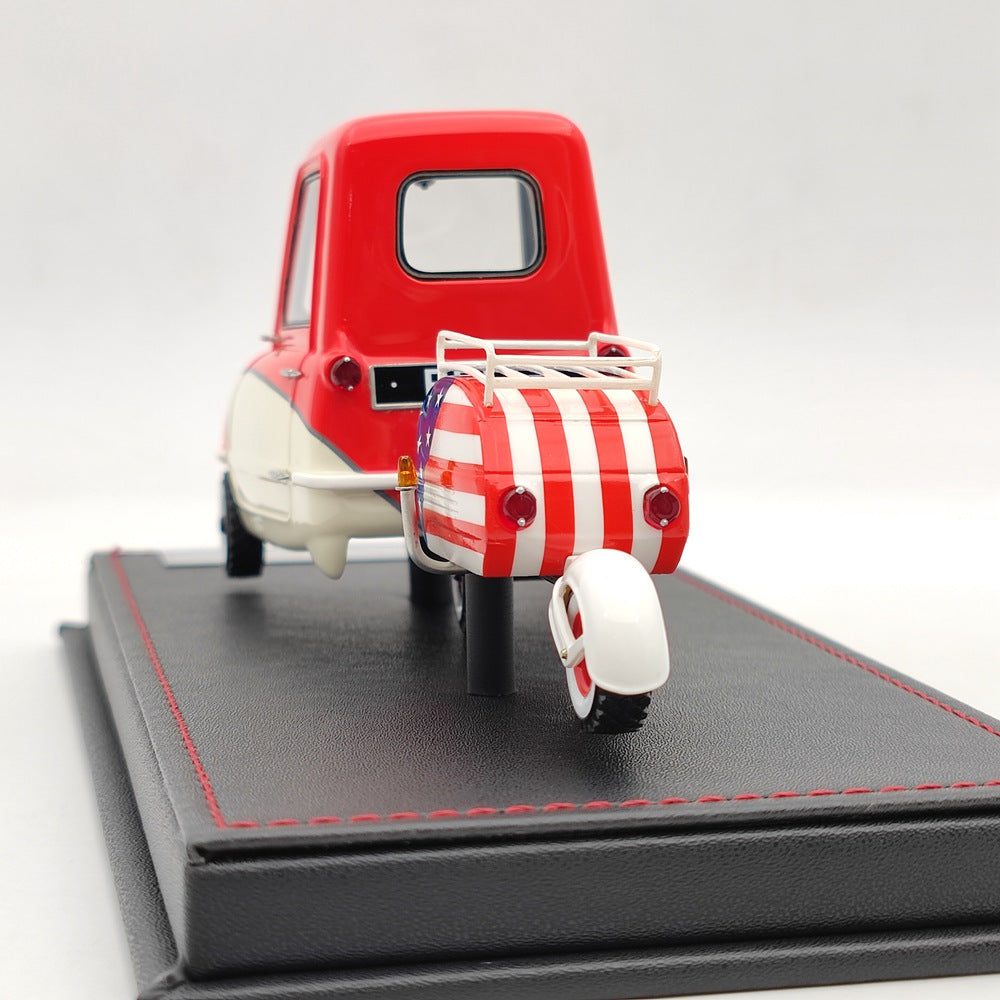 Super Unit Model 1/18 PEEL P50 w/Pav Trailer 1964 Resin Car Limited Red/White Toy  Gift