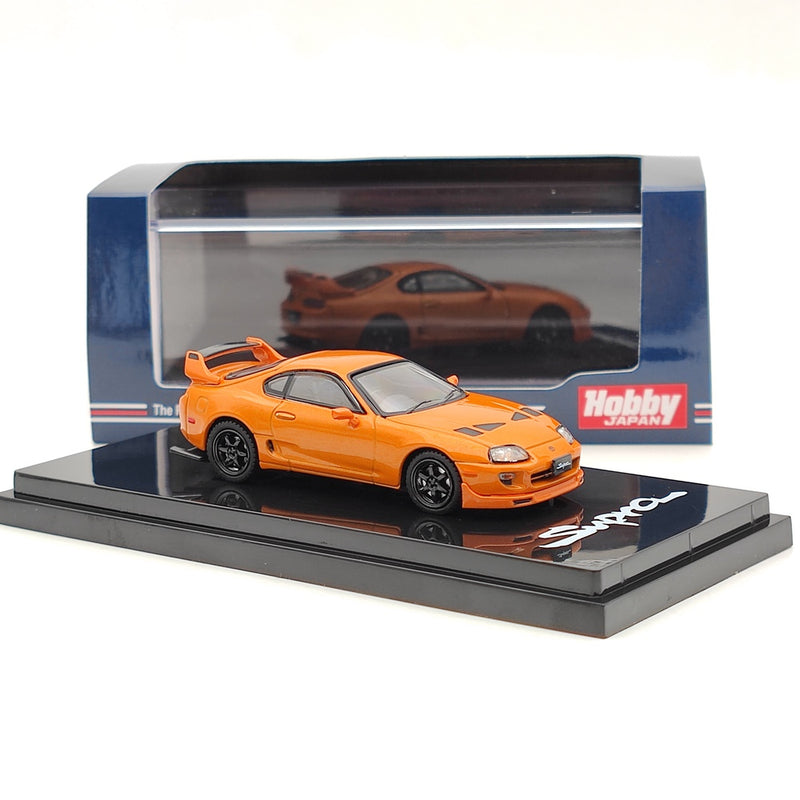 Hobby Japan 1/64 TOYOTA SUPRA A80 J.D.M Style HJ641042CP Diecast Model Orange toy Car Gift