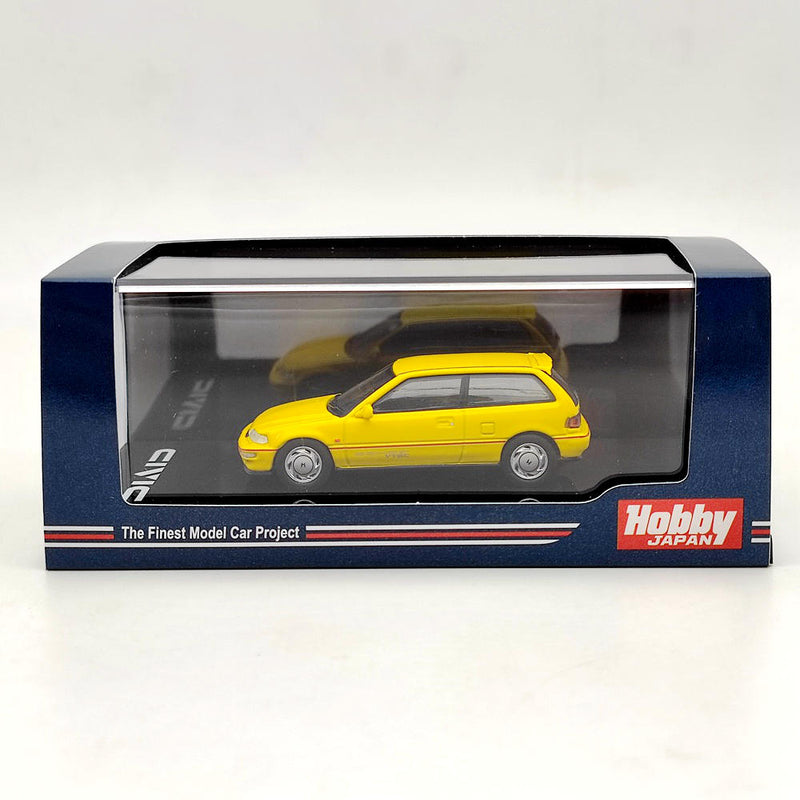 Hobby Japan HJ641031AY 1/64 Honda Civic (EF9) SiR Ⅱ Yellow Diecast Model Car