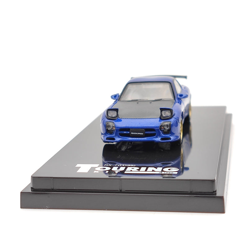 Hobby Japan HJ643007BBL 1/64 Mazda RX-7 FD3S A-Spec. GT WING Blue Diecast Toy Car Model Gift