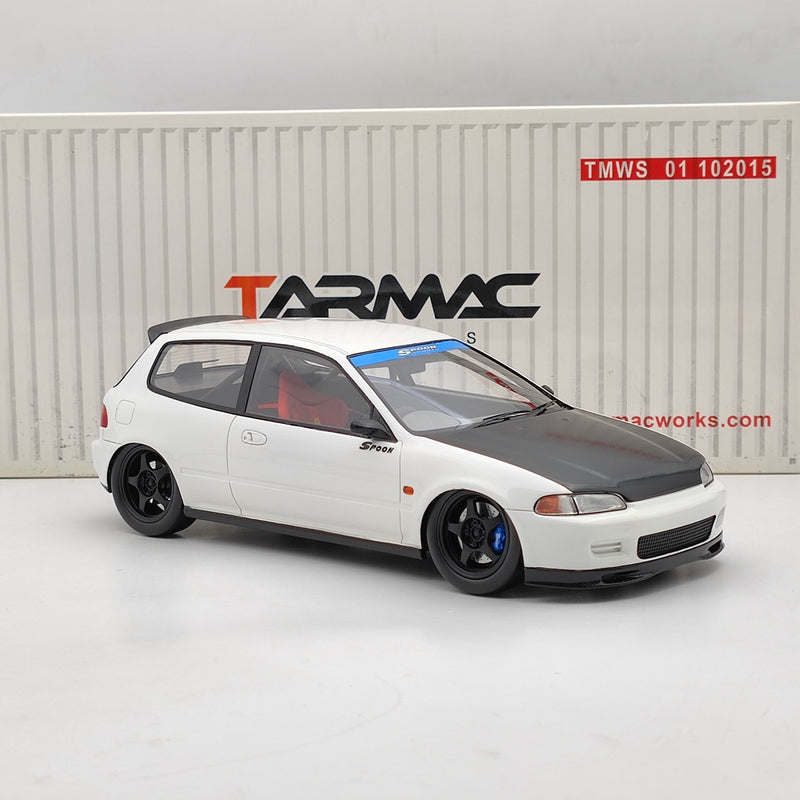 Tarmac Works 1/18 Honda Civic EG6 Spoon White Resin Model Car Collection Gifts