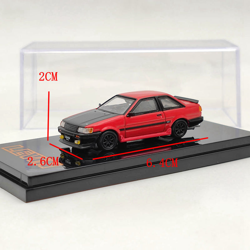 1/64 Hobby Japan TOYOTA COROLLA LEVIN AE86 2 Door Carbon Bonnet Red HJ641035CRK Diecast Model Toys Car Limited Collection Gift