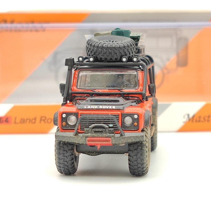 Master 1:64 Land Rover Defender 110 OrangeRed Dirty Version Diecast Toys Car Models Limited Collection Gifts