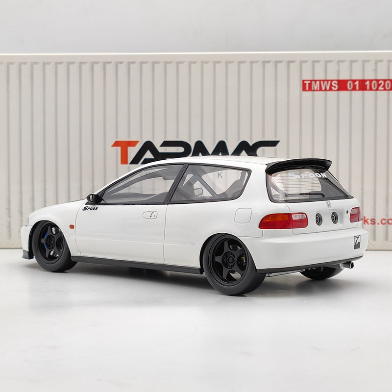Tarmac Works 1/18 Honda Civic EG6 Spoon White Resin Model Car Collection Gifts