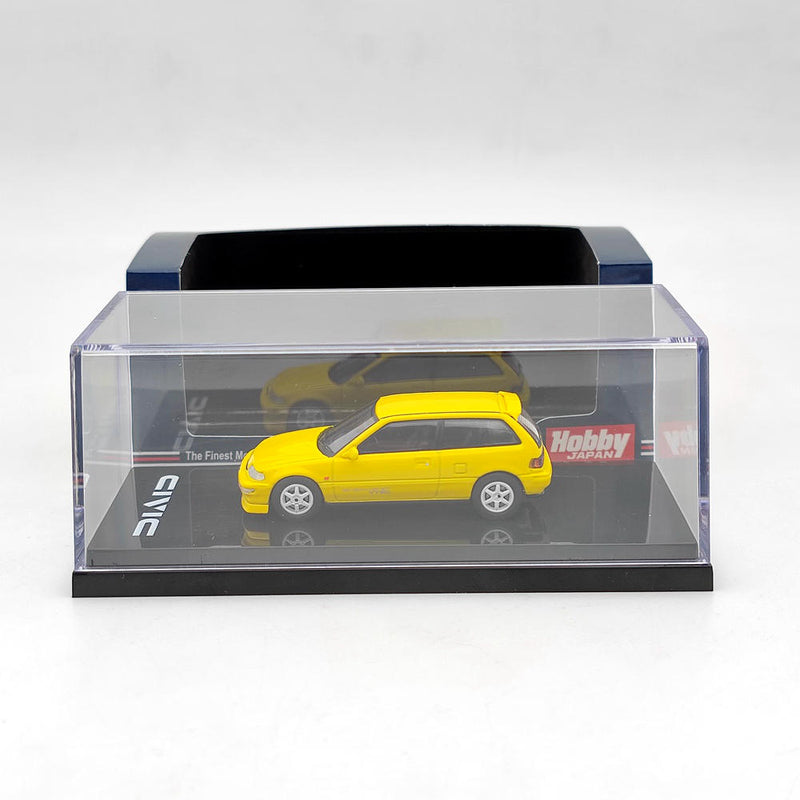 Hobby Japan HJ641031CY 1/64 Honda Civic (EF9) SiR Ⅱ Cstomized Version Yellow Diecast Model Car Collection