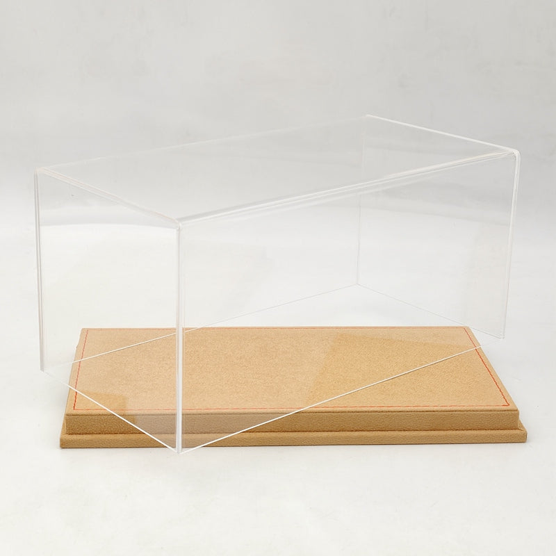 Thicken Acrylic Case Display Box Transparent Dustproof Storage Models Car Premium Base Brown Flannel Gifts Boxes 23cm