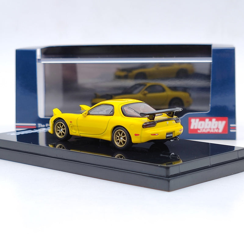 Hobby Japan HJ643007BY 1/64 Mazda RX-7 FD3S A-Spec. GT WING Yellow Diecast Toy Car Model Gift