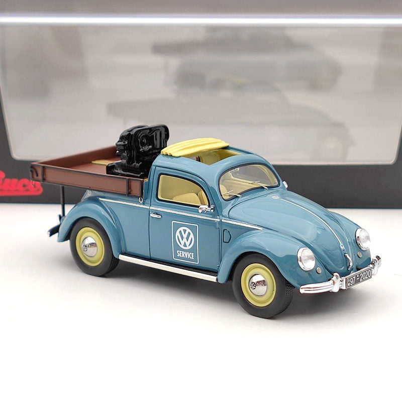 1:43 Schuco VW Volkswagen Beetle Service with engine Pickup Käfer Beutler Resin