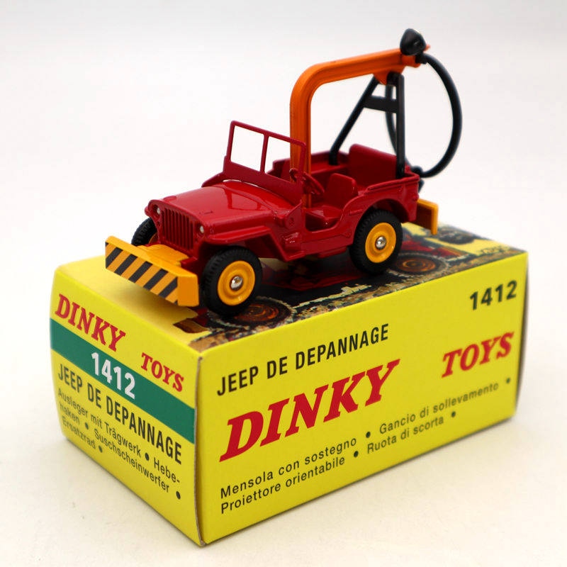 Atlas Dinky Toys 1412 Jeep De Depannage Truck Red Diecast Models Car Auto Gift Collection