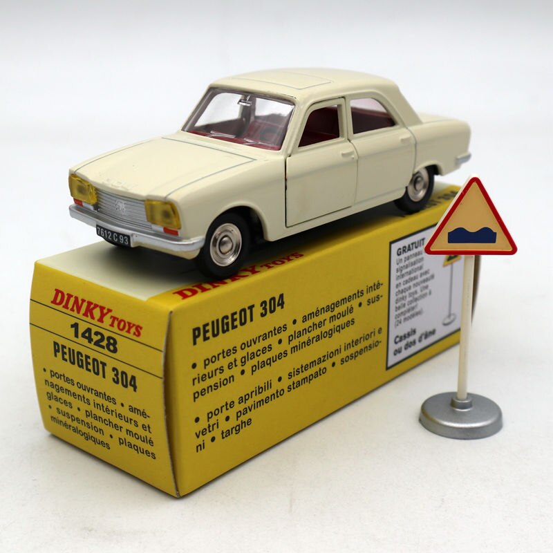 1:43 Atlas Dinky Toys 1428 PEUGEOT 304 white Diecast Models Collection Car Auto Gift