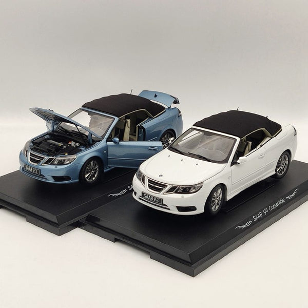 Original 1/18 For SAAB 93 9-3 Convertible Sport Car Diecast Models White/Blue Auto Gift Limited Collection