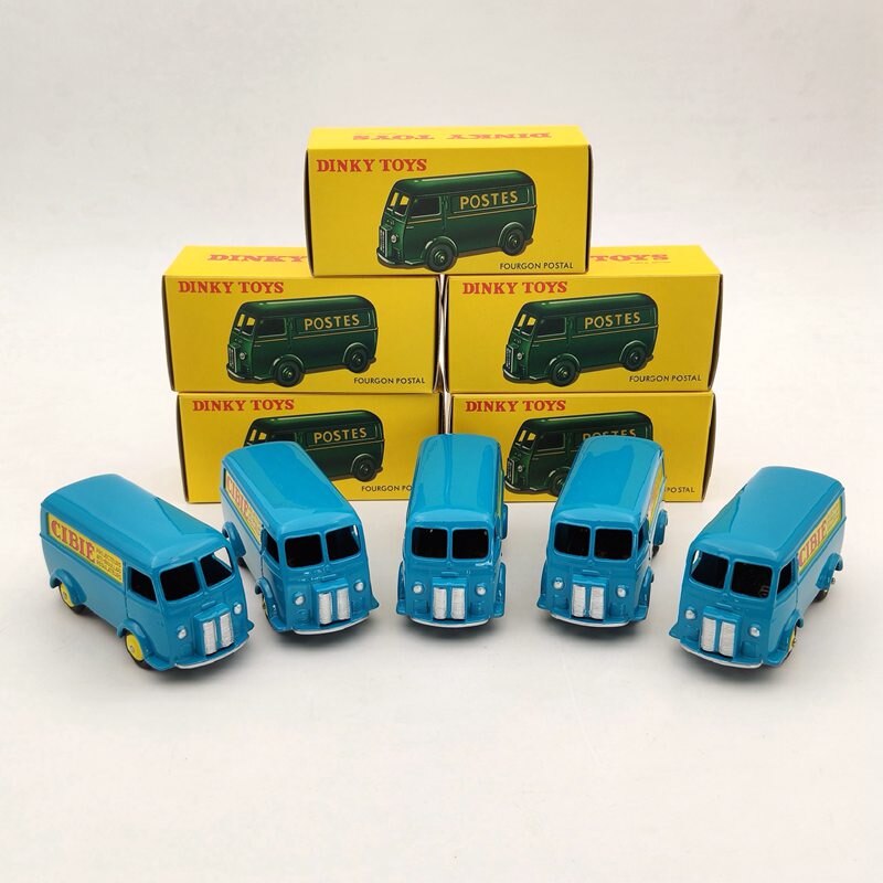 1/43 Lot Of 5pcs Atlas Dinky Toys 25BV Fourgon Postal Peugeot D.3.A Blue Diecast Models Auto Car Gift Collection