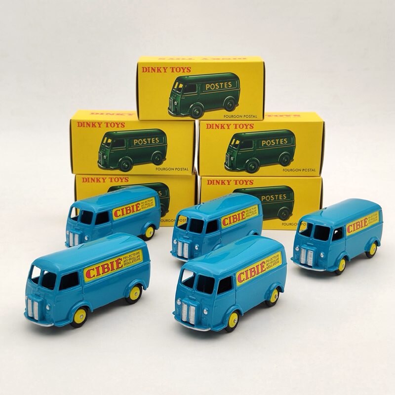 1/43 Lot Of 5pcs Atlas Dinky Toys 25BV Fourgon Postal Peugeot D.3.A Blue Diecast Models Auto Car Gift Collection
