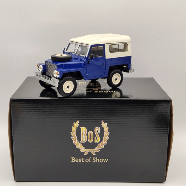 BOS 1/18 Land Rover Light weight Series III 1973 blue & white BOS382 Resin Model Auto Car Gift Collection Toys