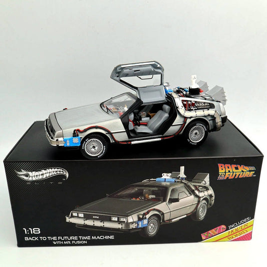Hot Wheels 1/18 Elite Back To The Future Time Machine Ultimate Elite Edition BCJ97 Models Diecast Toys Hobbies Collection Gifts US