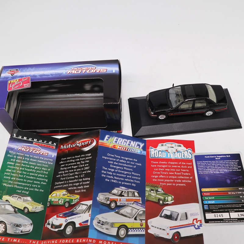 Corgi LLEDO Vanguards 1:43 Ford Sierra Sapphire GLS Black VA09901 Diecast Models Toys Car Include Certificate Classic Collection