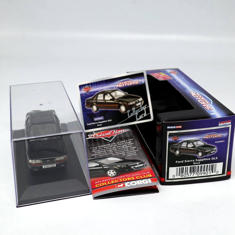 Corgi LLEDO Vanguards 1:43 Ford Sierra Sapphire GLS Black VA09901 Diecast Models Toys Car Include Certificate Classic Collection