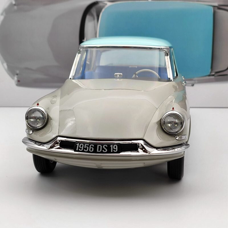 Norev 1:12 Citroën DS 19 1956 Gris rose &amp; Turquoise 121566 Modèles moulés sous pression Collection Édition limitée Jouets automobiles Cadeaux de voiture