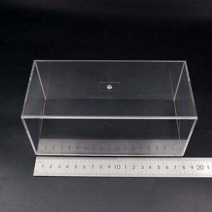 Boîte de présentation en acrylique transparente anti-poussière avec base noire pour modèle de voiture 1/32 de haute qualité 18 cm