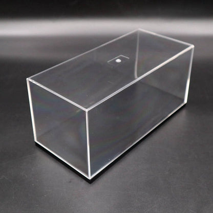 Boîte de présentation en acrylique transparente anti-poussière avec base noire pour modèle de voiture 1/32 de haute qualité 18 cm