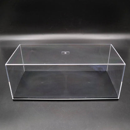 Boîte de présentation en acrylique transparente anti-poussière avec base noire pour modèle de voiture 1/32 de haute qualité 18 cm